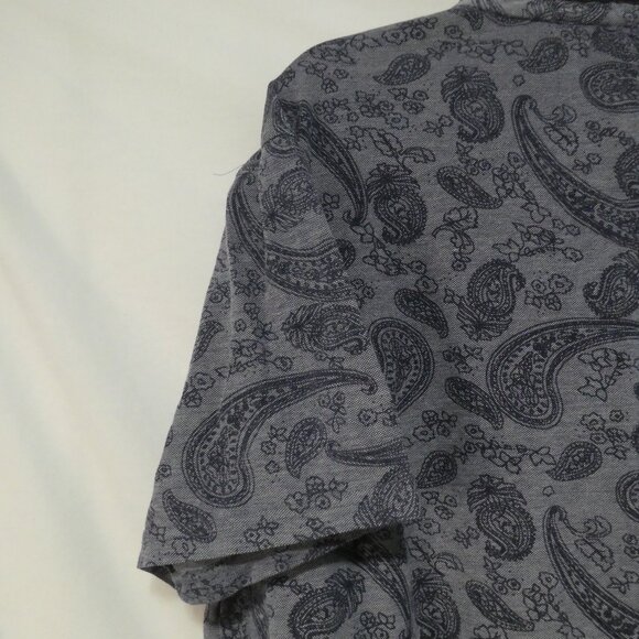MODANGO MILANO | XXL | Blue Paisley Pattern Short Sleeve Polo Shirt - Picture 9 of 14